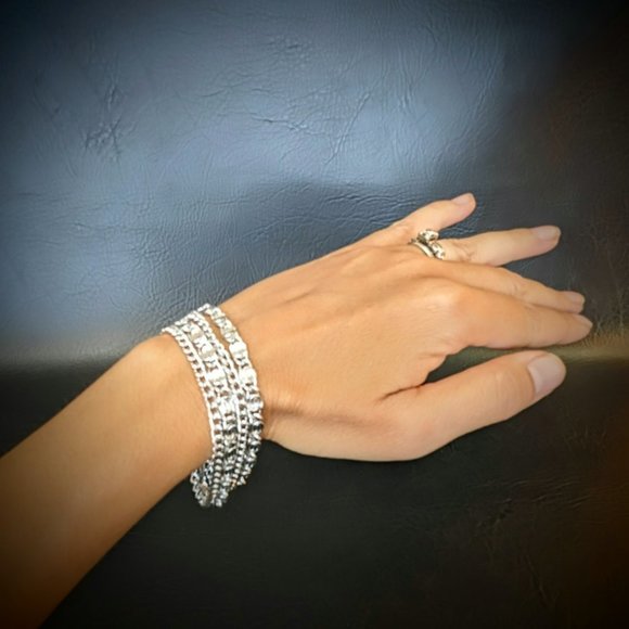 Sarah Coventry Necklace & Matching Chain Bracelet in Silver Tone - Picture 6 of 6